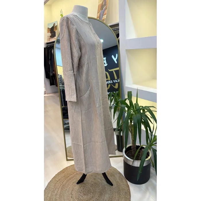 İNVEE ELBİSE BEJ 7026