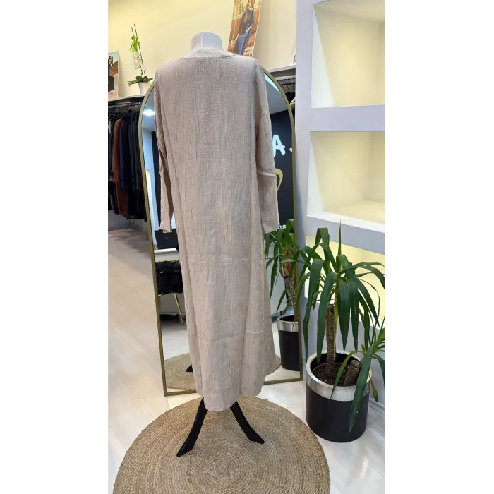 İNVEE ELBİSE BEJ 7026
