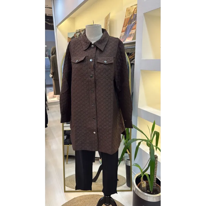 İnvee Kapitone kahve Ceket 6827