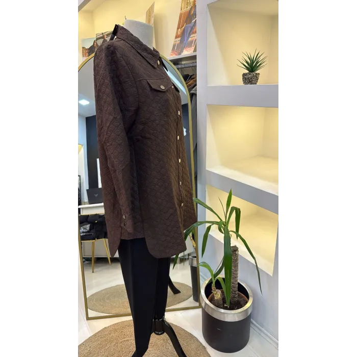 İnvee Kapitone kahve Ceket 6827