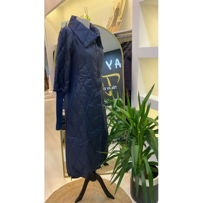 İNVEE KOLLARİ TRİKO ŞİŞME MONT LAÇİVERT 6378