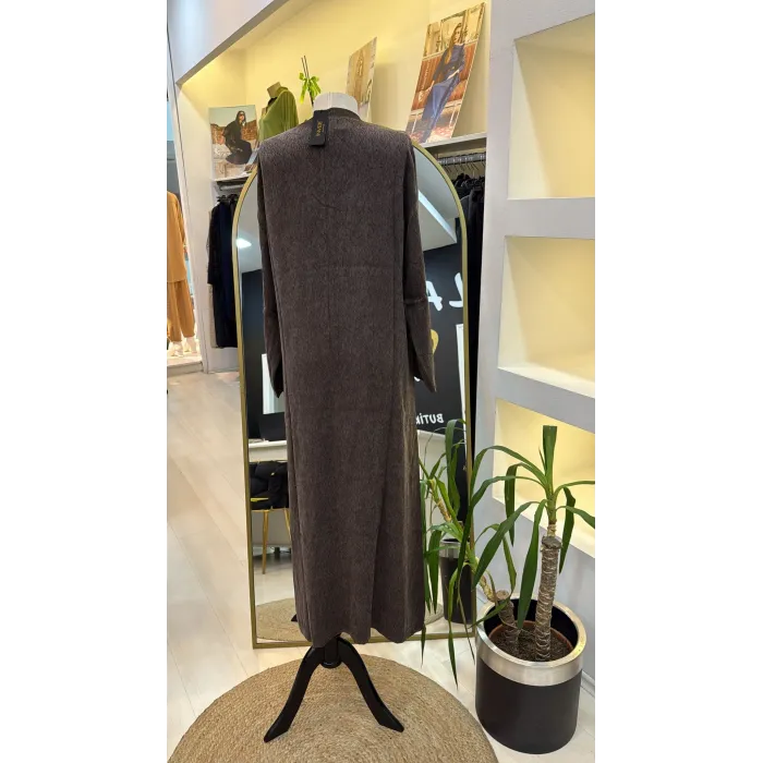 invee cupra ipek elbise 7136 kahve