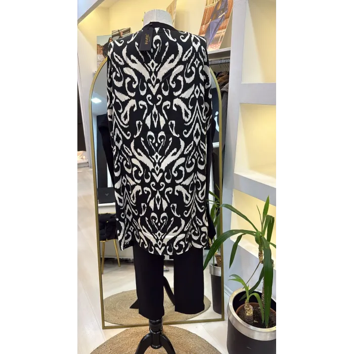 İNVEE Mendil Tunik ekru SİYAH 6252
