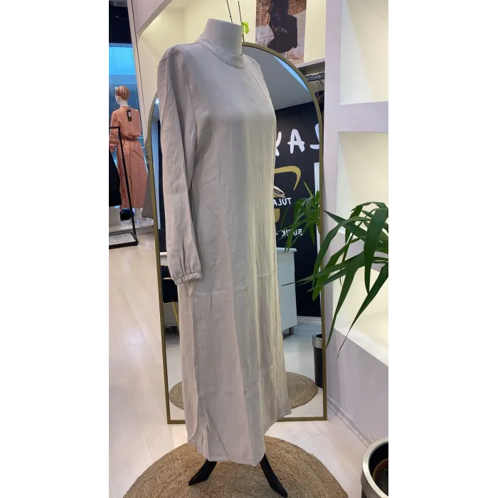 İNVEE MODAL ELBİSE KEMERLİ KREM 6958