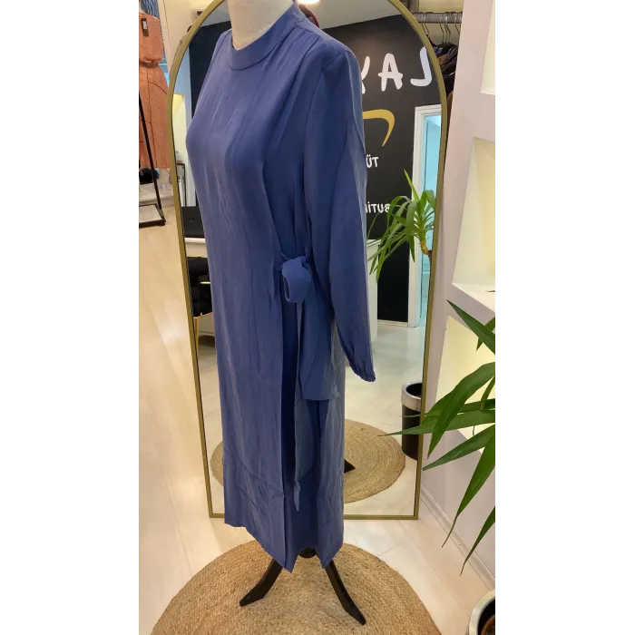 İNVEE MODAL ELBİSE KEMERLİ SAKS 6958