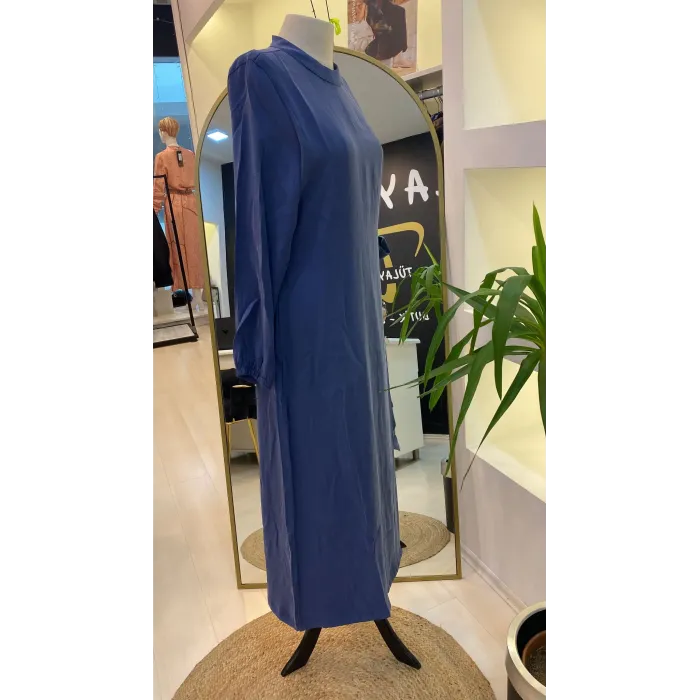 İNVEE MODAL ELBİSE KEMERLİ SAKS 6958