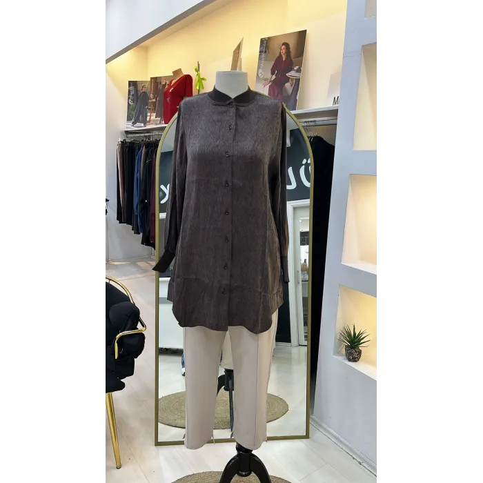 invee modal kumaş tunik 7254 kahve