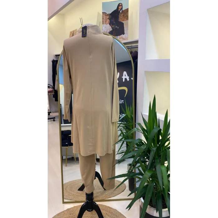 invee modal penye pantolonlu takim 7022 camal