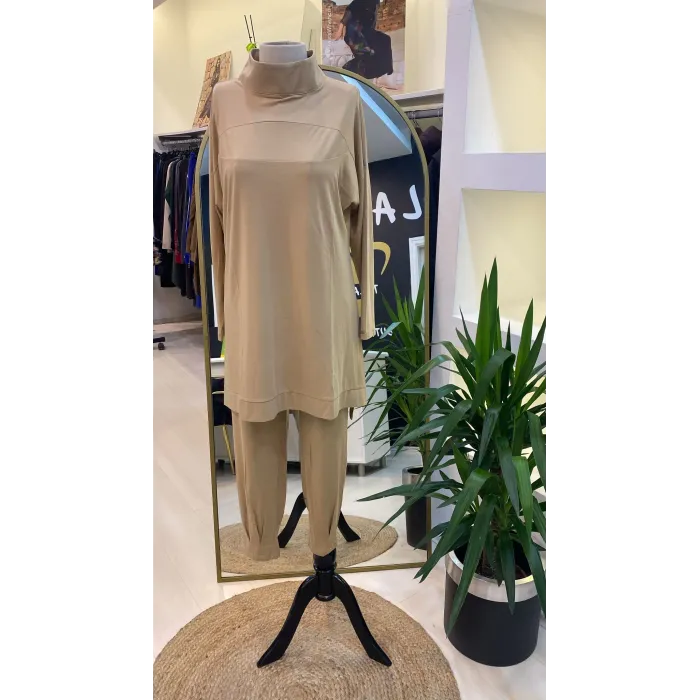 invee modal penye pantolonlu takim 7022 camal