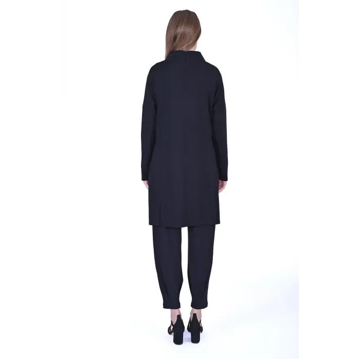 invee modal penye pantolonlu takim 7022 siyah