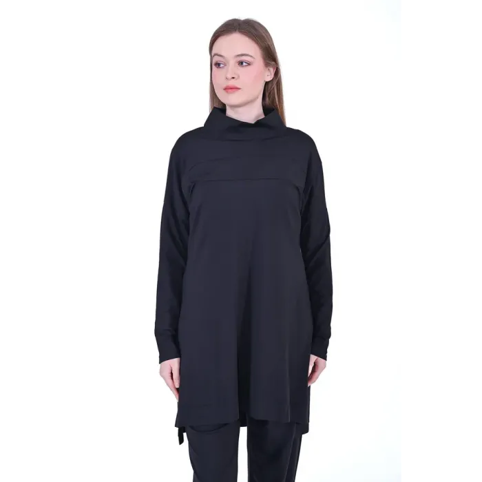 invee modal penye pantolonlu takim 7022 siyah