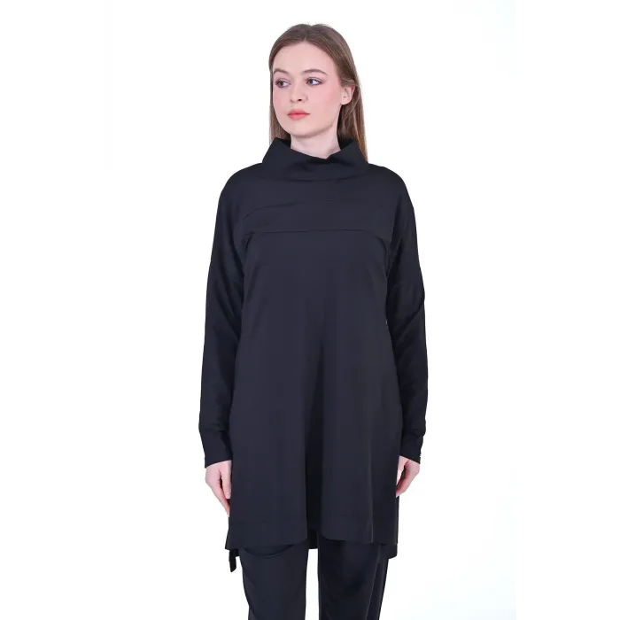 invee modal penye pantolonlu takim 7022 siyah