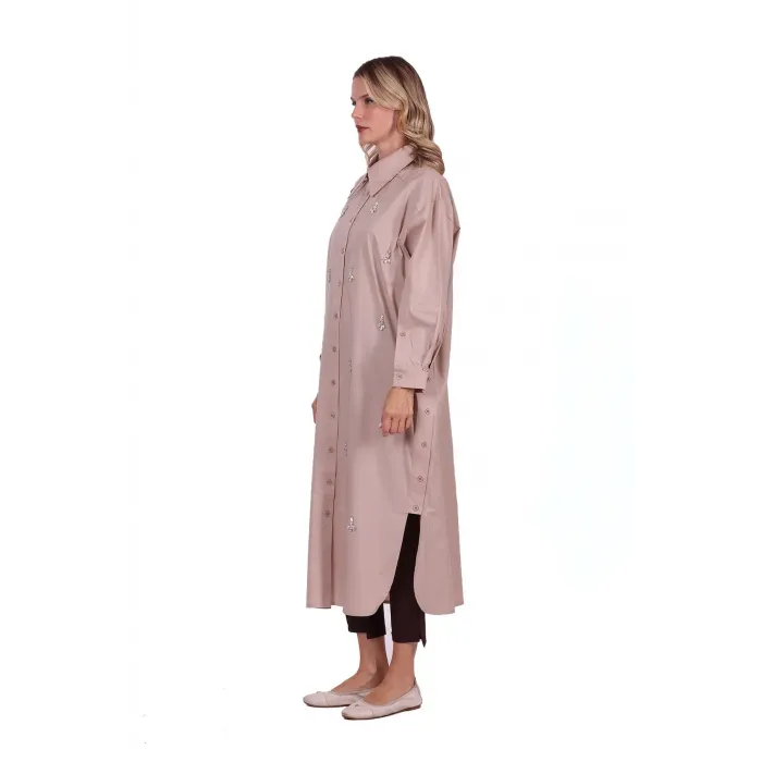 İnvee Parıltı Uzun Gömlek 7152 BEJ
