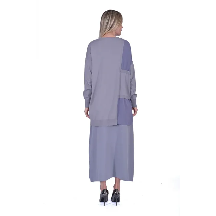 invee Pencere Triko Tunik GRİ 6986