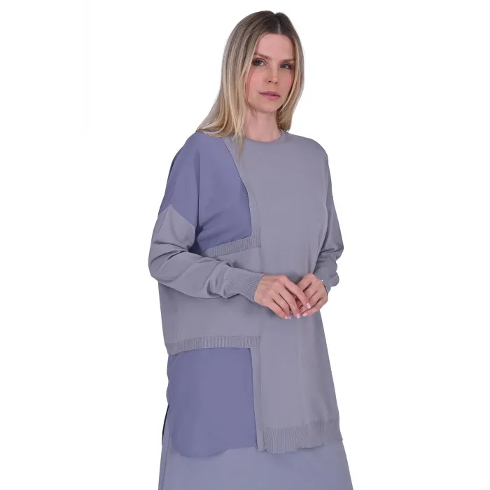 invee Pencere Triko Tunik GRİ 6986