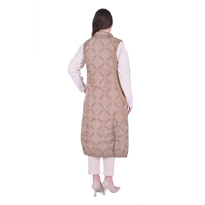 İNVEE Pervane Kapitone Yelek 6916 sutlu kahve