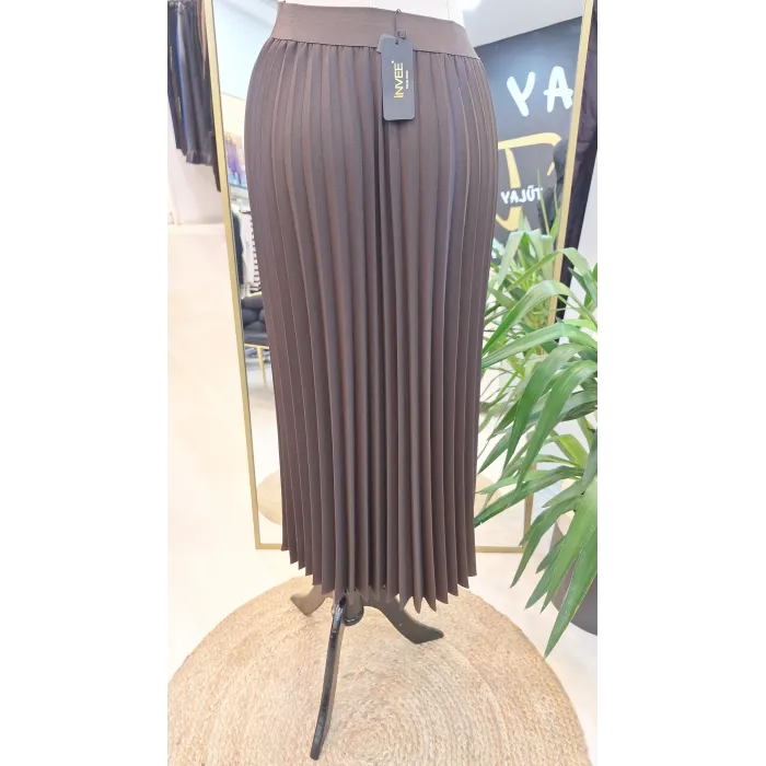 İnvee Pliseli Etek kahverengi 6998