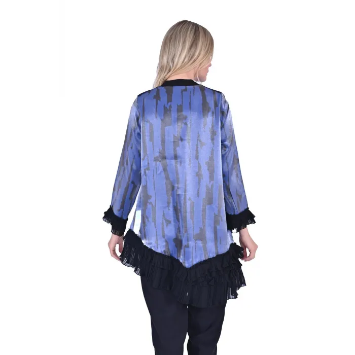 İNVEE ŞİFON DETAYLİ TUNİK LACİVERT 6980