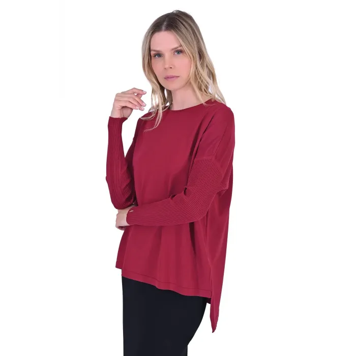 İnvee Sıkma Kol Triko Tunik BORDO 5879