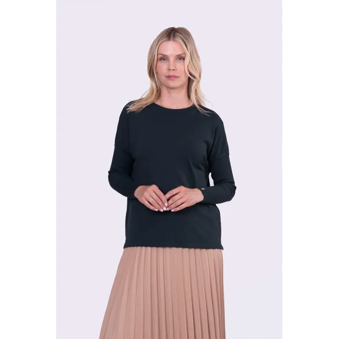 İnvee Sıkma Kol Triko Tunik SİYAH 5879