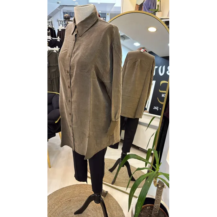 invee Terra Kadın Gömlek 7178 VİZON