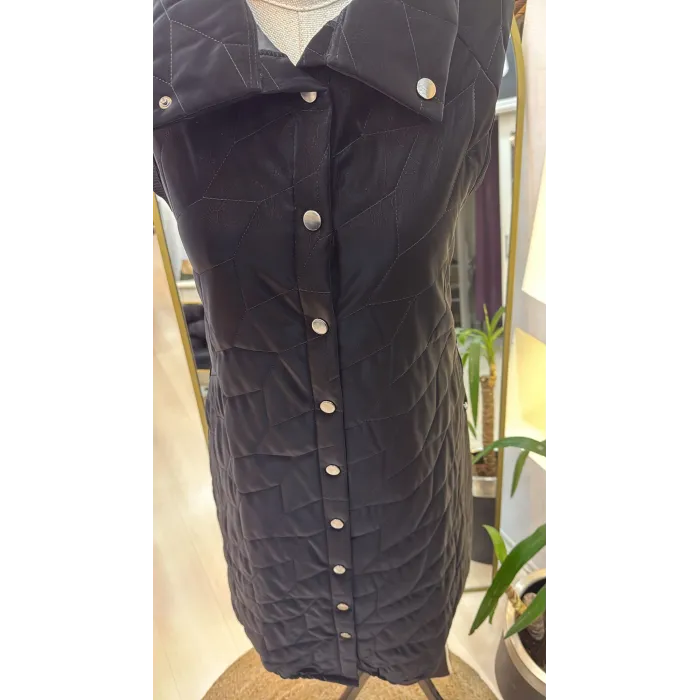 İnvee Triko Detaylı Çıtçıtlı Rugan Yelek 7181 siyah