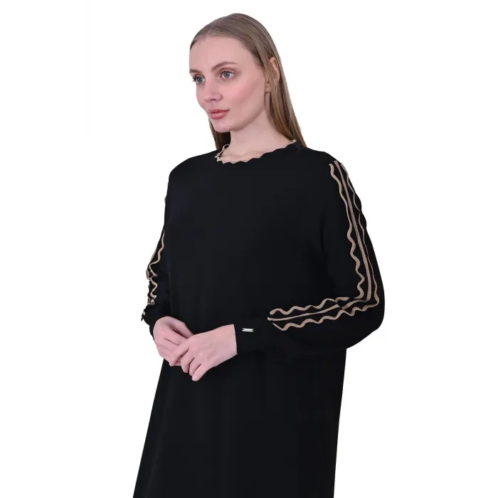 invee Triko Elbise SİYAH 7030
