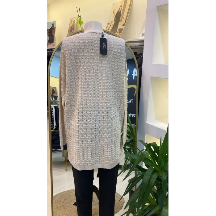 İNVEE TRİKO SİMLİ TUNİK 7063 KREM