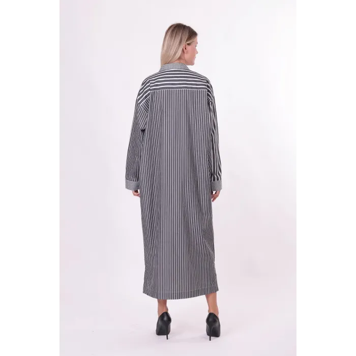 invee uzun gomlek elbise siyah 7089