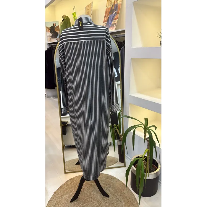 invee uzun gomlek elbise siyah 7089