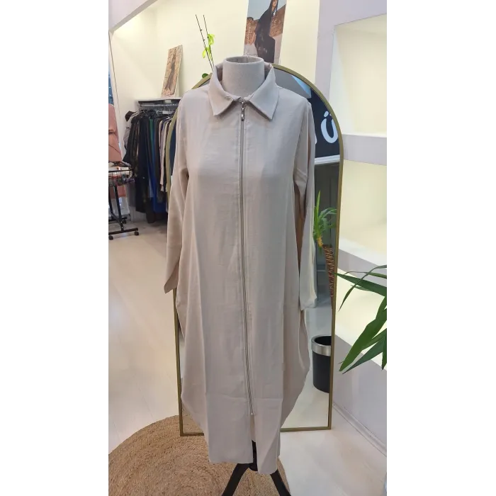 İNVEE YAKA DETAYLİ KAP İNCE KUMAŞ 6961 KREM