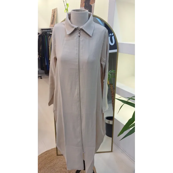 İNVEE YAKA DETAYLİ KAP İNCE KUMAŞ 6961 KREM