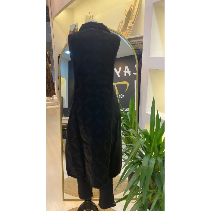 İNVEE YAKA DETAYLİ ŞİŞME YELEK KADİFE GORUNUMLU 6916