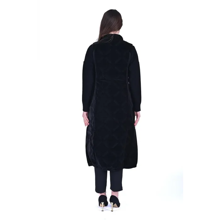 İNVEE YAKA DETAYLİ ŞİŞME YELEK KADİFE GORUNUMLU 6916