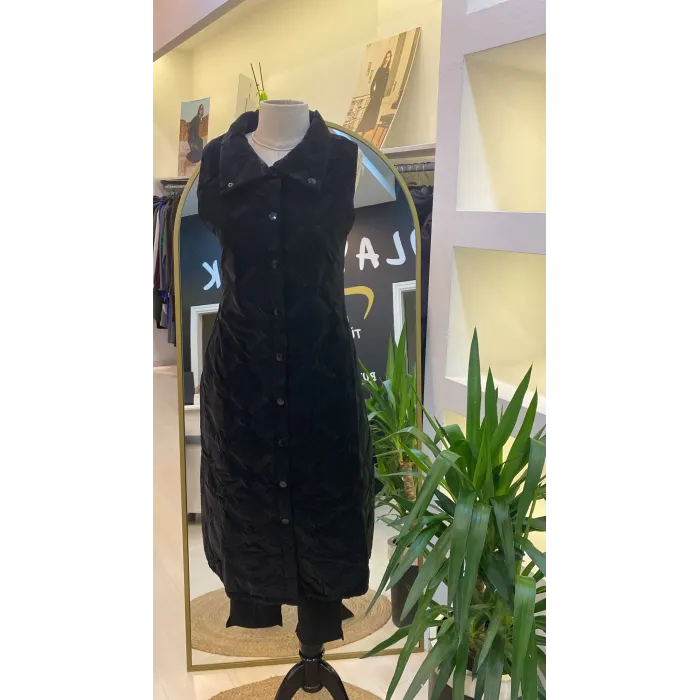 İNVEE YAKA DETAYLİ ŞİŞME YELEK KADİFE GORUNUMLU 6916