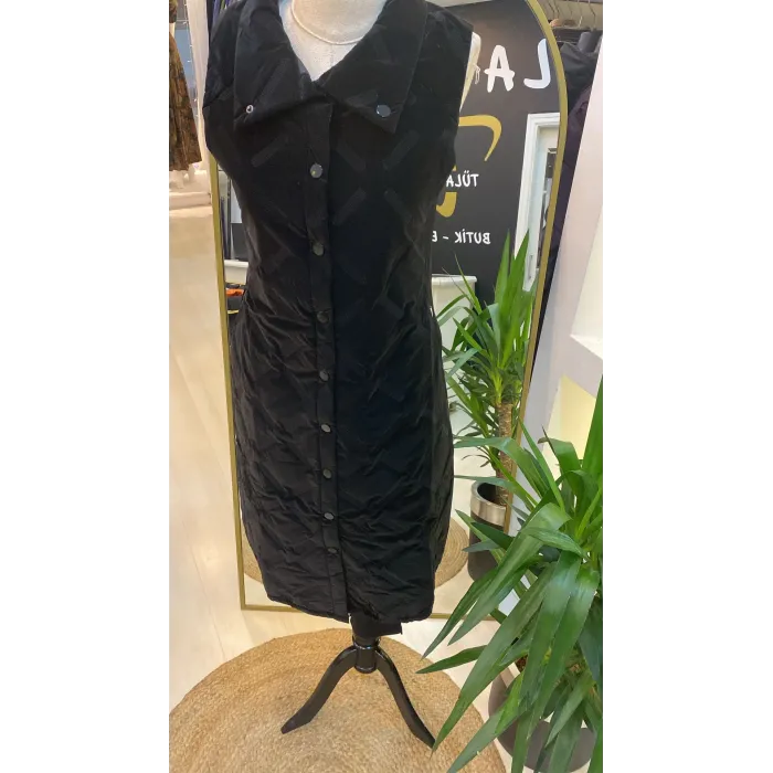 İNVEE YAKA DETAYLİ ŞİŞME YELEK KADİFE GORUNUMLU 6916