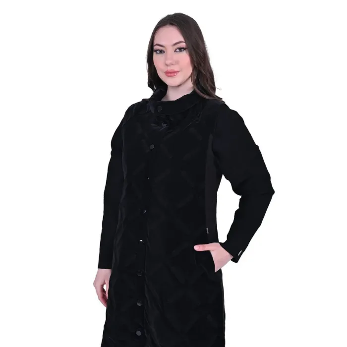 İNVEE YAKA DETAYLİ ŞİŞME YELEK KADİFE GORUNUMLU 6916