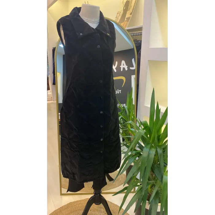 İNVEE YAKA DETAYLİ ŞİŞME YELEK KADİFE GORUNUMLU 6916