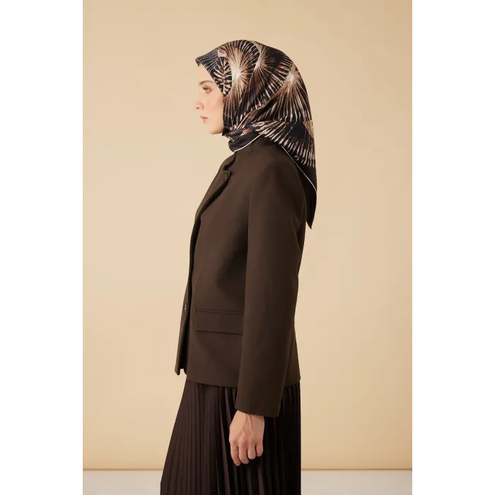 MAİSA DEVRAN TİVİL İPEK EŞARP 90*90 CM - ACI KAHVE 6721
