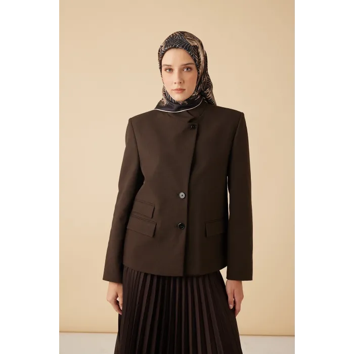 MAİSA DEVRAN TİVİL İPEK EŞARP 90*90 CM - ACI KAHVE 6721