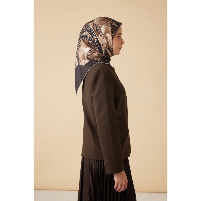 MAİSA DEVRAN TİVİL İPEK EŞARP 90*90 CM - ACI KAHVE 6721