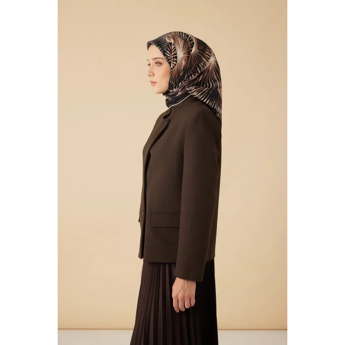 MAİSA DEVRAN TİVİL İPEK EŞARP 90*90 CM - ACI KAHVE 6721