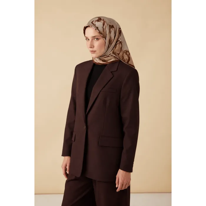 MAİSA EVA TİVİL İPEK EŞARP 90*90 CM - CAMEL 5075