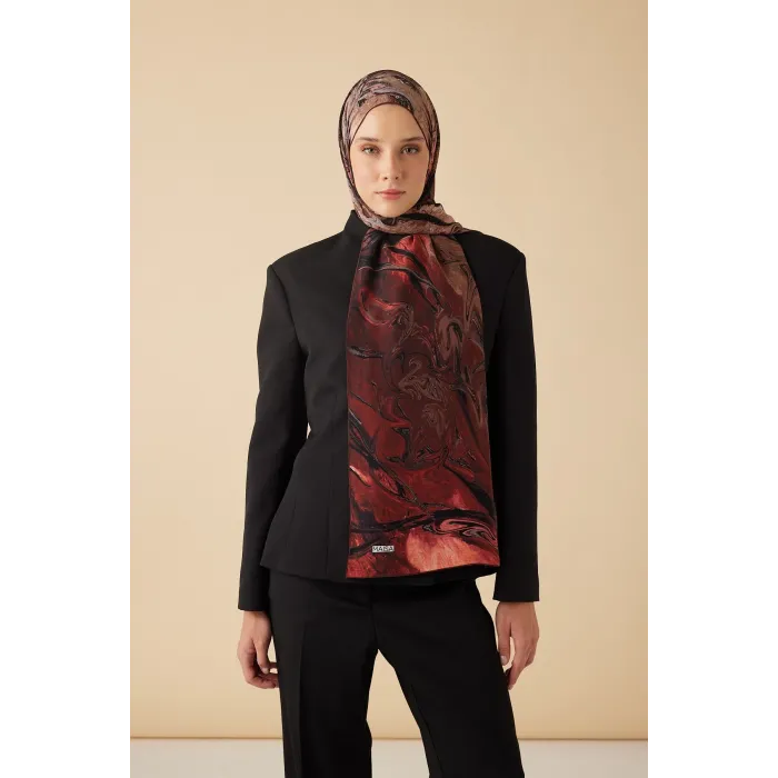 MAİSA NEFES KREP İPEK ŞAL 70*190 CM - BORDO 5672