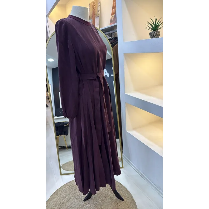 Misswhence 39842 Cupro Elbise bordo