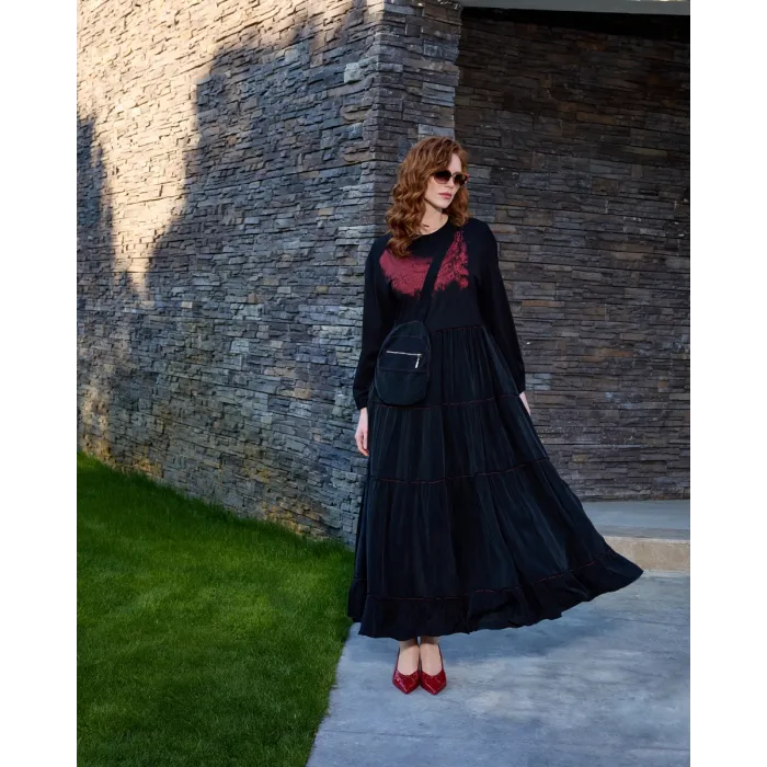 Misswhence Çanta Detaylı Elbise Siyah 37834