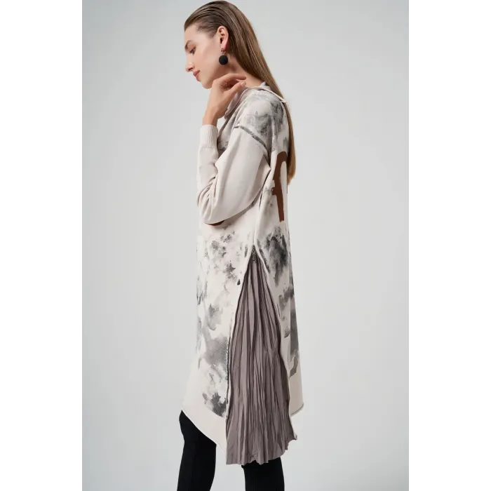 Misswhence Baskılı Triko Tunik Mevcutluk:  36021 ekru