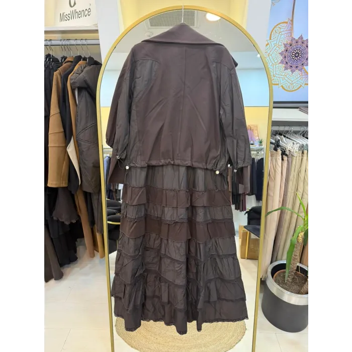 Misswhence ceketli ikili elbise 38807 kahve