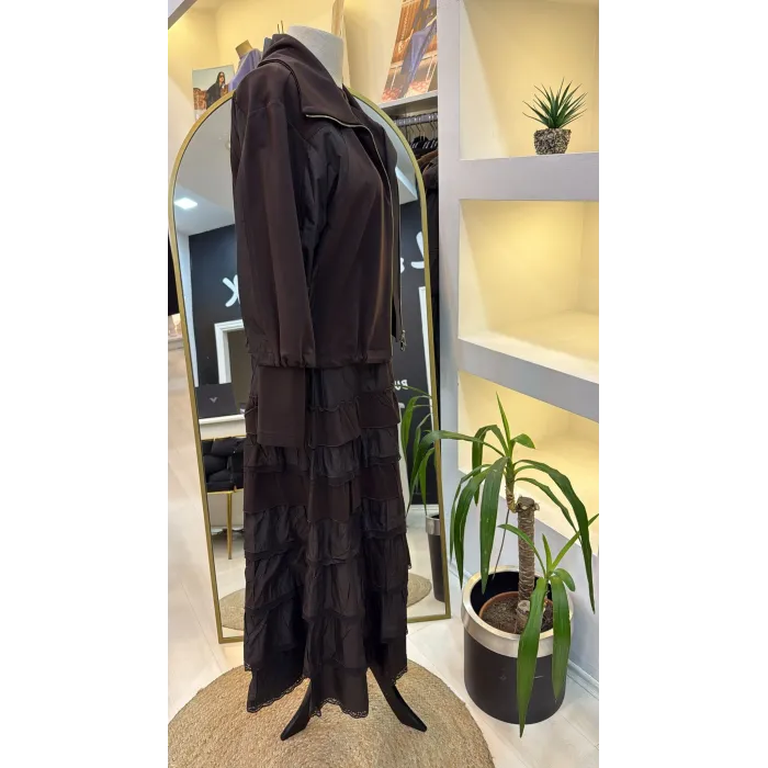 Misswhence ceketli ikili elbise 38807 kahve