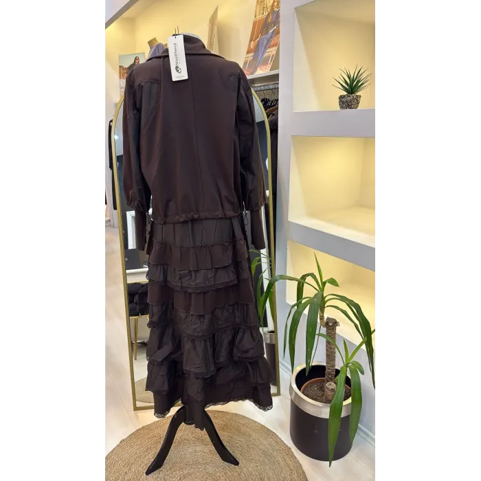 Misswhence ceketli ikili elbise 38807 kahve